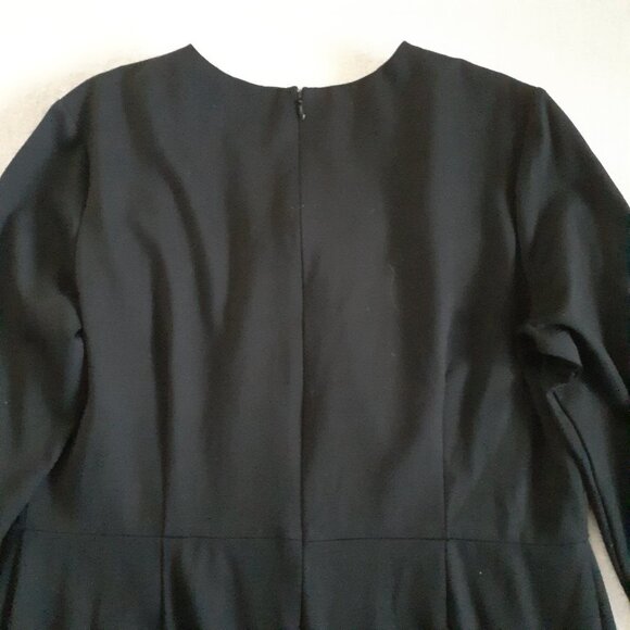 J. McLaughlin Women's Size XL 3/4 Sleeve Compact Bainbridge Black Midi Dress - Picture 9 of 12